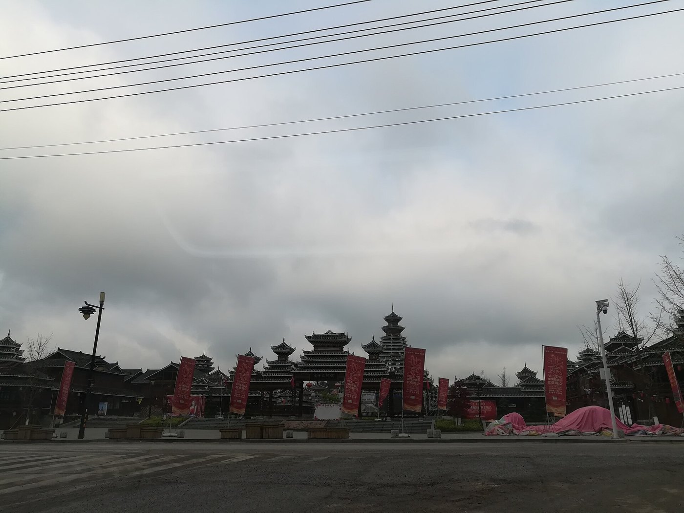 Drum tower in Yuping Dong Autonomous County, Guizhou: a regional architectural reference, not a photograph of Dali or Zaidang.